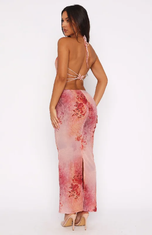 No Later Maxi Skirt Peach Nectar