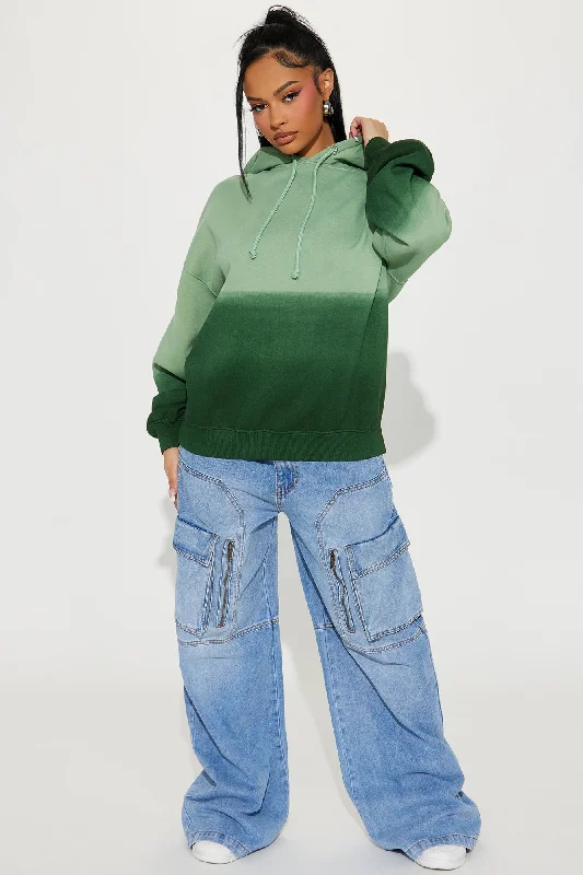 Off Duty Ombre Fleece Sweatshirt - Green