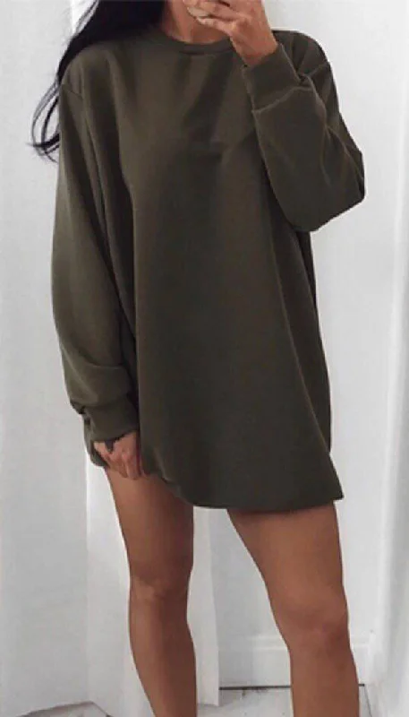 Oversized Sweater Dress In Khaki