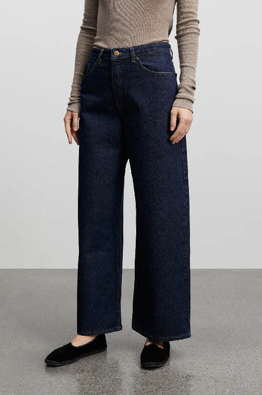 Wide Leg Jeans Indigo Denim Blue