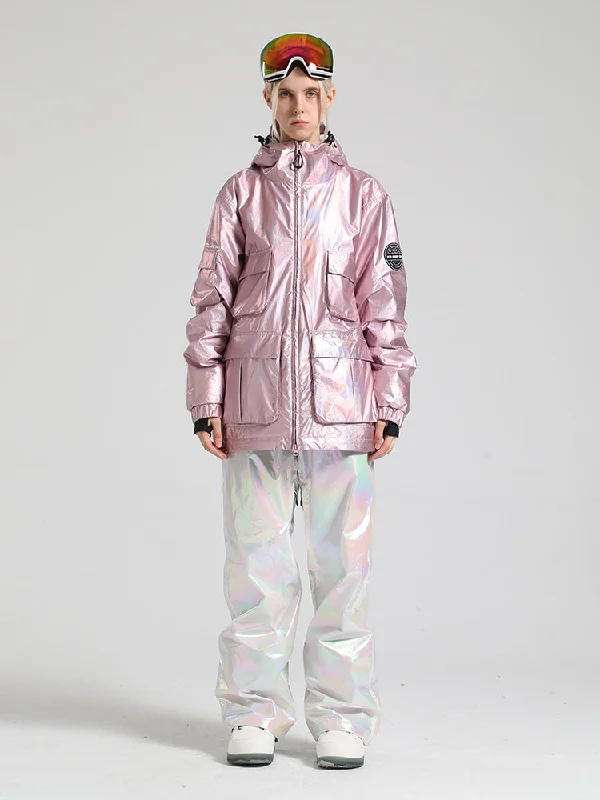 Gsou Snow Women's Pink Dazzling Ski Suit