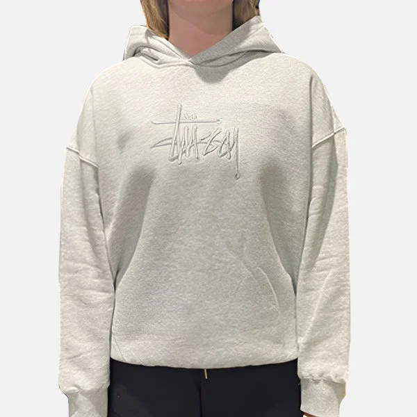 Stussy Graffiti EMB OS Hood - Ash Heather