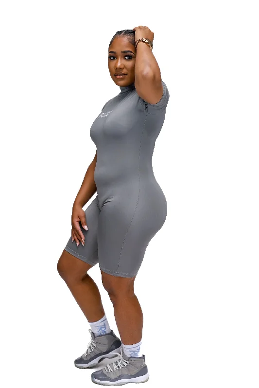 Trillest High Neck Romper - Gray