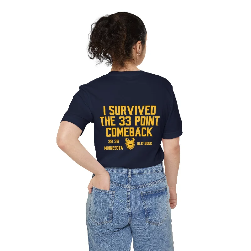 Unisex Pocket Tee - Survived the 33 Point Comeback