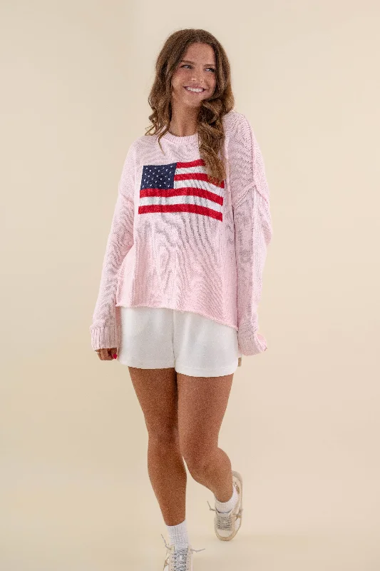 All American Sweater-Blush