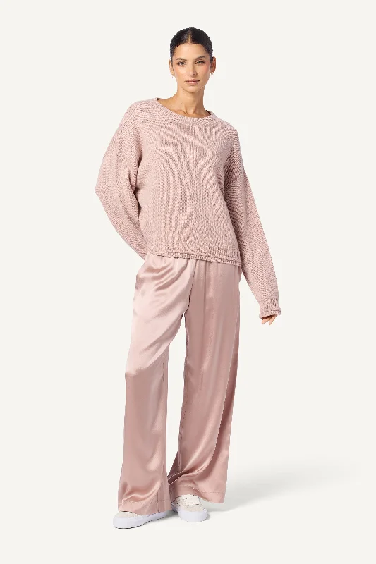 ALSTON CASHMERE BOYFRIEND CREWNECK | ADOBE ROSE