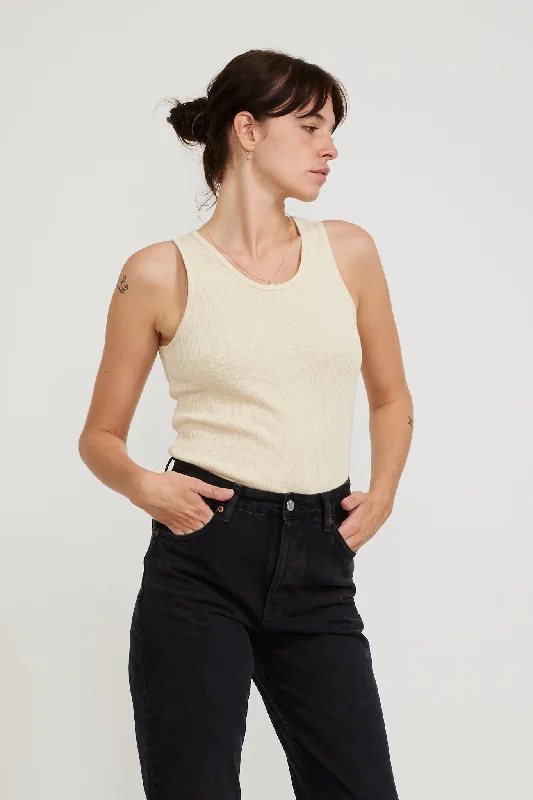 Elsie Rib Tank Top Egg White