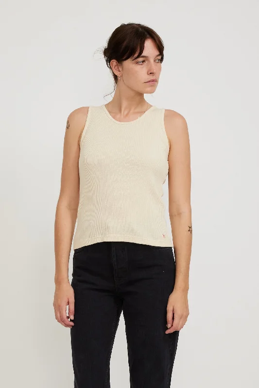 Elsie Rib Tank Top Egg White