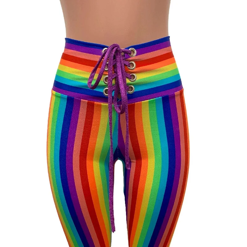 Full of Pride Outfit - Rainbow Stripe Pride Costume w/ Bell Bottoms and Bell Sleeve Bolero