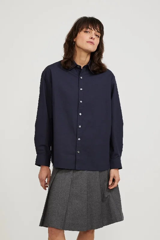 Informal Boyfriend Shirt Dark Navy