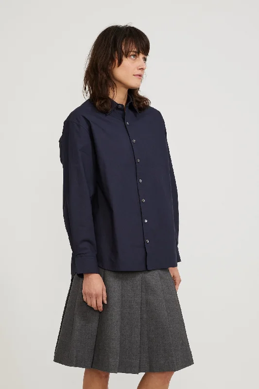 Informal Boyfriend Shirt Dark Navy