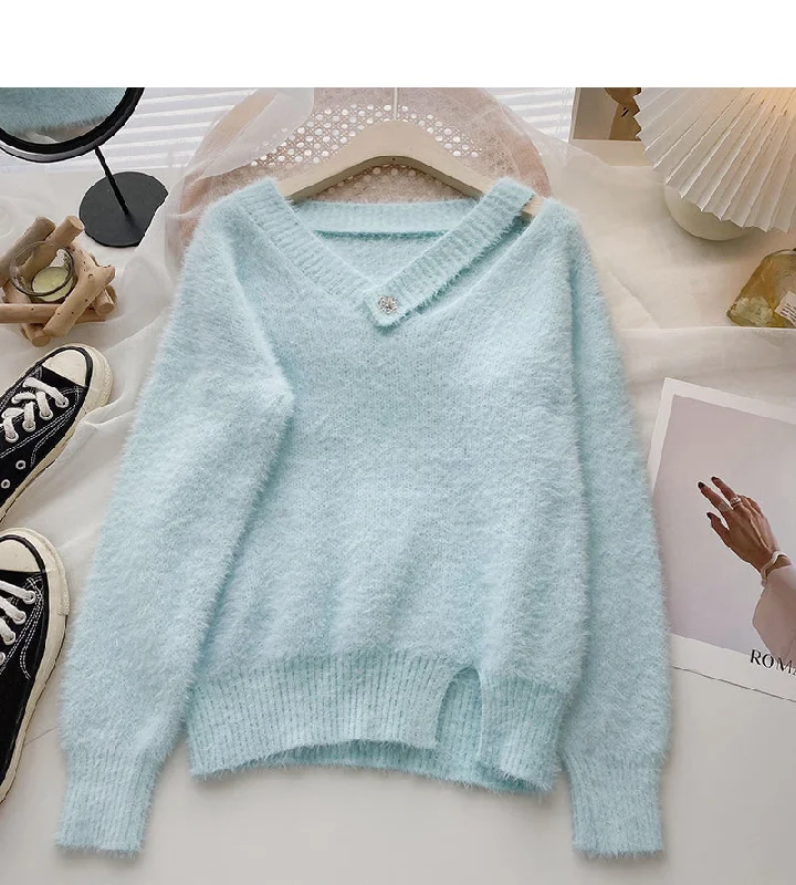 Korean fashion, foreign style, sweet design, long sleeve top, fashion  6184