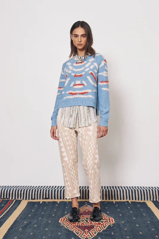 Light Denim and Chalk Zuri Pullover