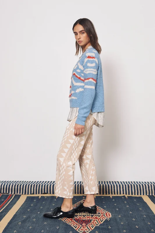 Light Denim and Chalk Zuri Pullover