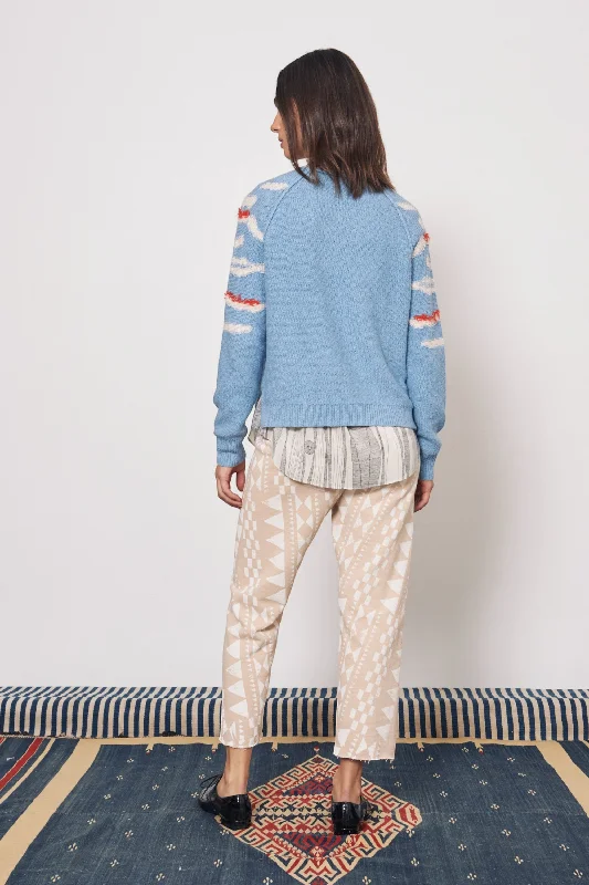 Light Denim and Chalk Zuri Pullover