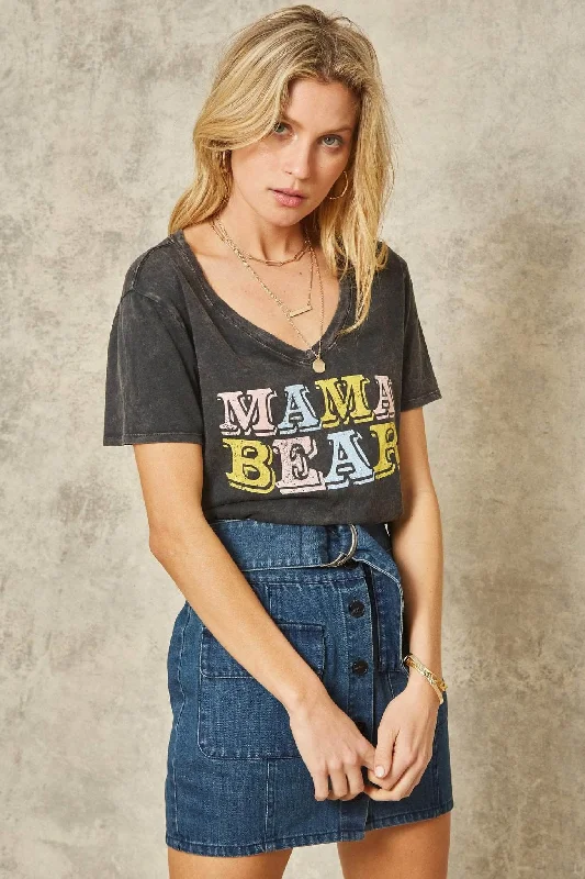 Mama Bear Stone-Washed Vintage Graphic Tee