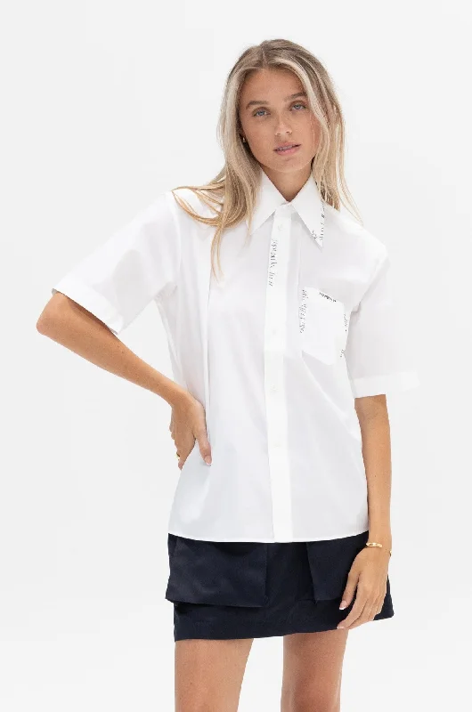 Short Sleeve Button Down, Lily White