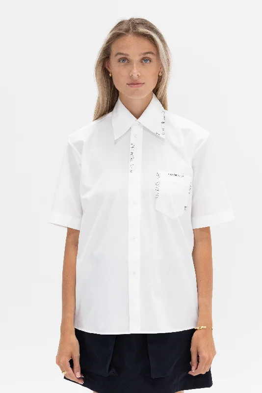 Short Sleeve Button Down, Lily White