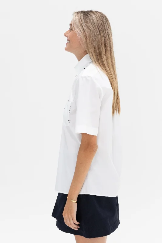 Short Sleeve Button Down, Lily White