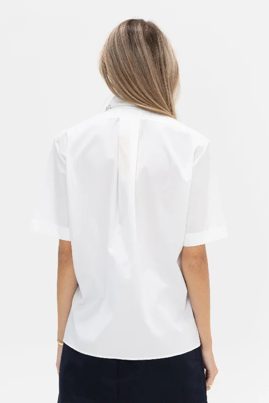 Short Sleeve Button Down, Lily White