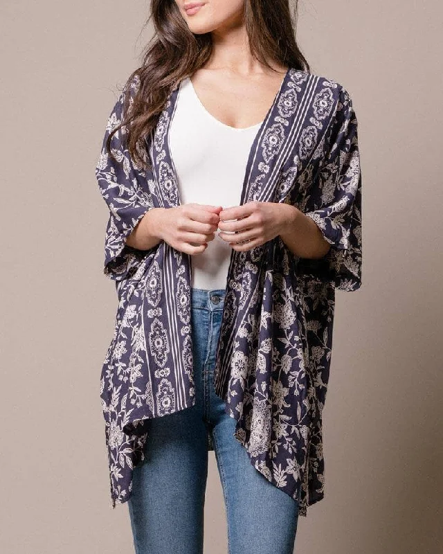 Riley Kimono Wrap - Navy