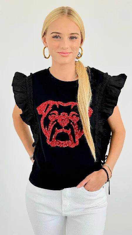 Dawg Day Sparkle T-Shirt-Red