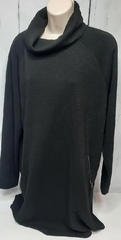 Tunic-Black-Turtle Neck-2 Zippered Pocket-Women's-204911