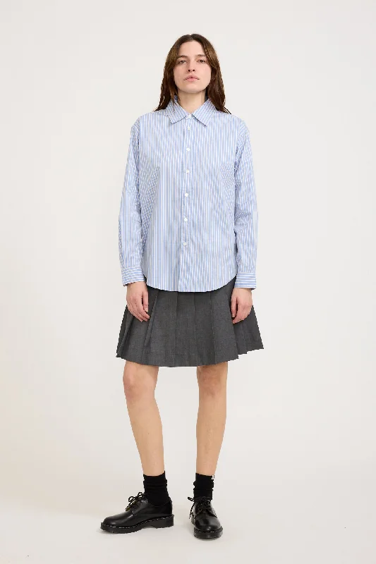 Unisex Informal Shirt Blue Stripe