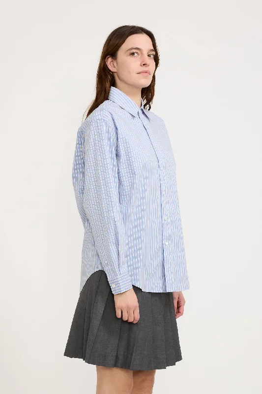 Unisex Informal Shirt Blue Stripe