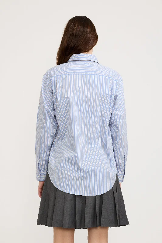 Unisex Informal Shirt Blue Stripe