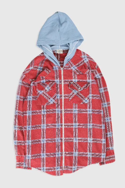 Unisex Rework Hooded Flannel - L