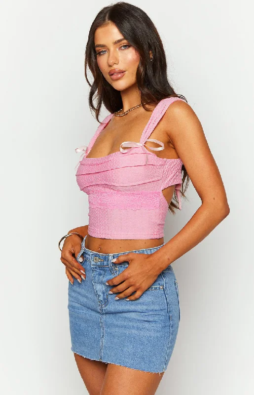 Vida Pink Bow Top