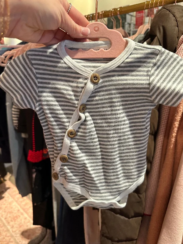 Grey Baby Striped Onesie