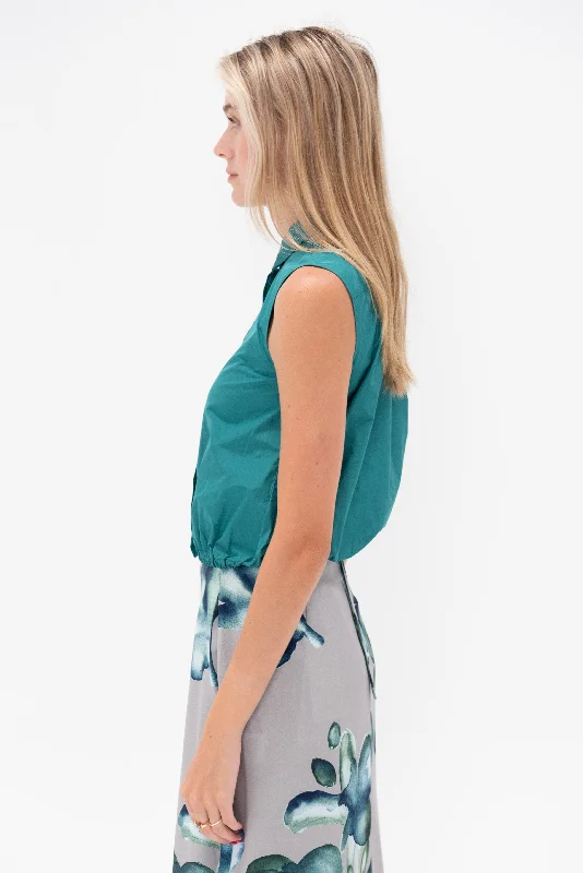 Sleeveless Shirt, Teal