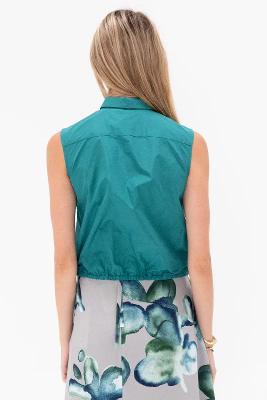 Sleeveless Shirt, Teal