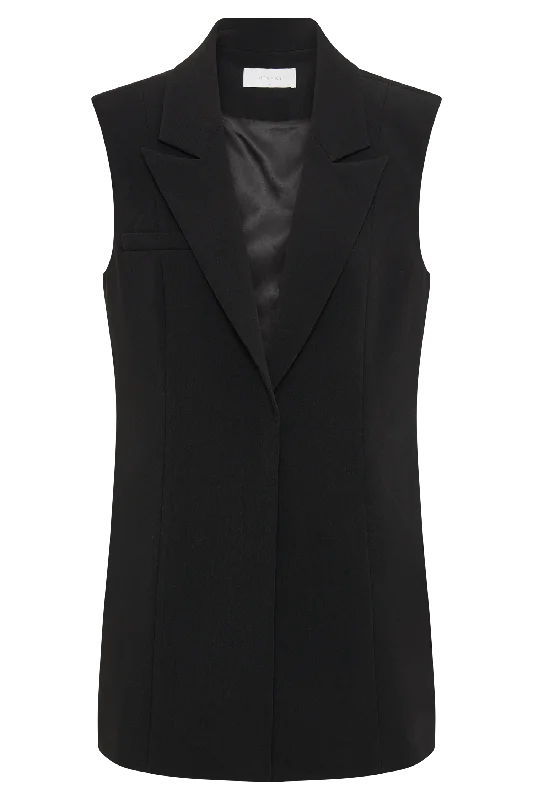 Robin Oversized Suiting Vest - Black