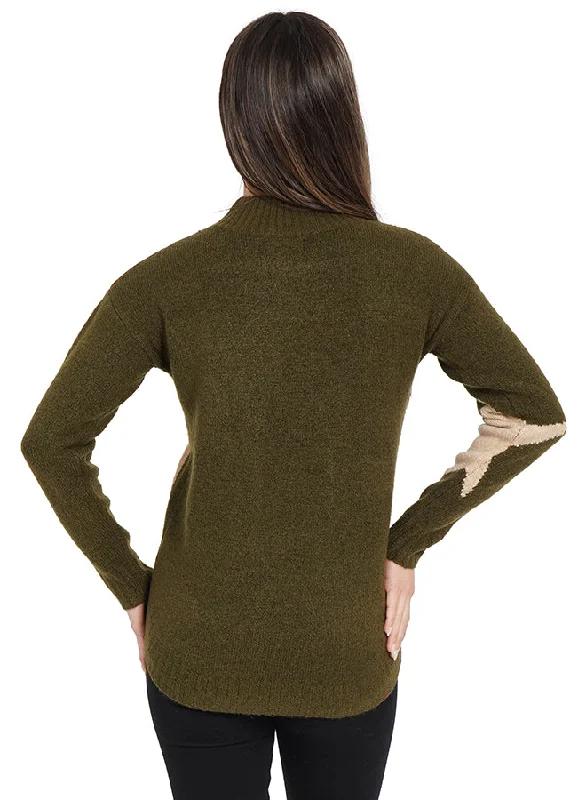 Women's Hunter Green Star Sweater