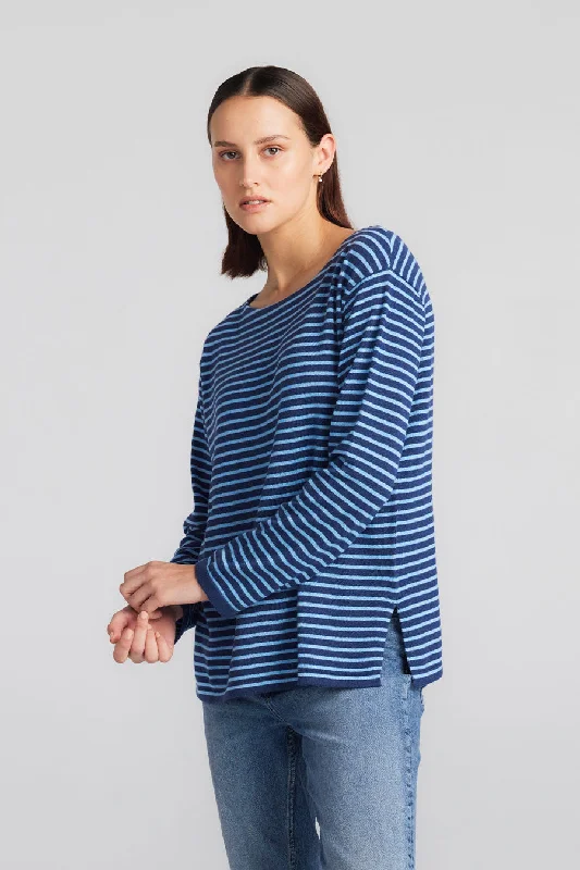 Breton Long Sleeve Tee - Indigo/Ice Blue