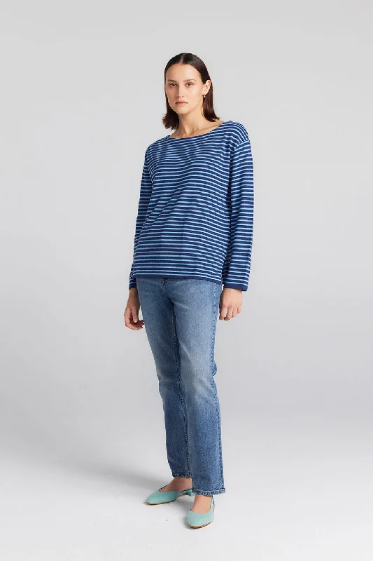 Breton Long Sleeve Tee - Indigo/Ice Blue