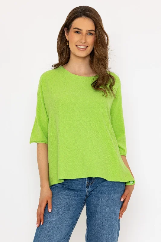 Green Round Neck Knit Jumper