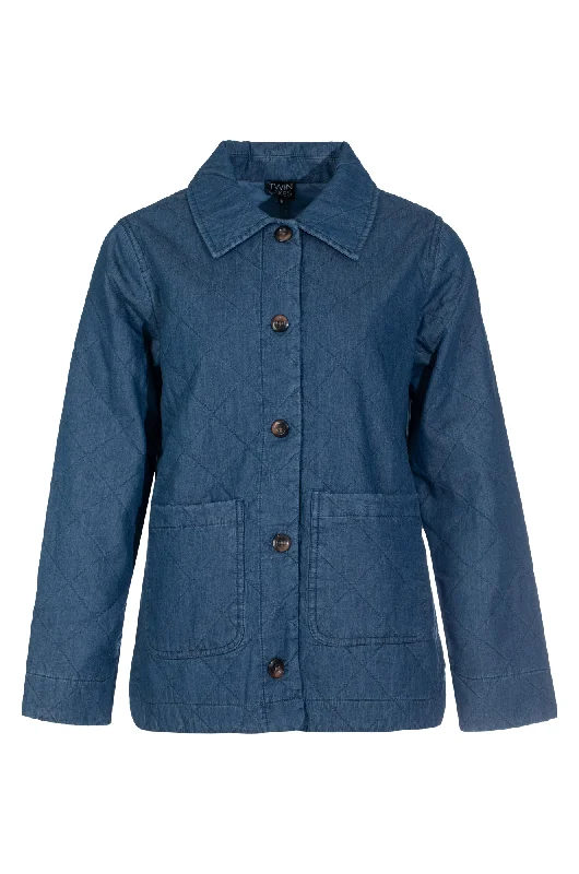 Diamond Quilted Lite Weight Jacket | MID INDIGO | 6654ZZ