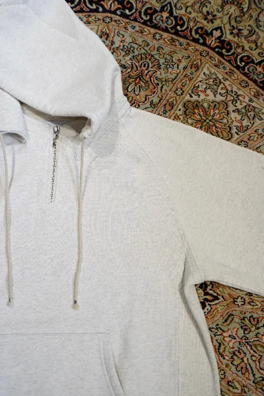 ATTACHED ZIP-UP HOODIE (IVORY WHITE)