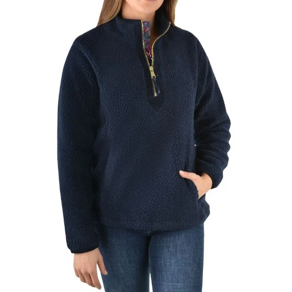 THOMAS COOK WOMENS JO FLEECE QUARTER ZIP PULLOVER NAVY