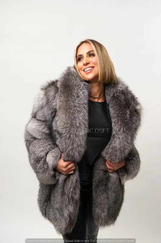 Women's Silver Fox Fur Stroller