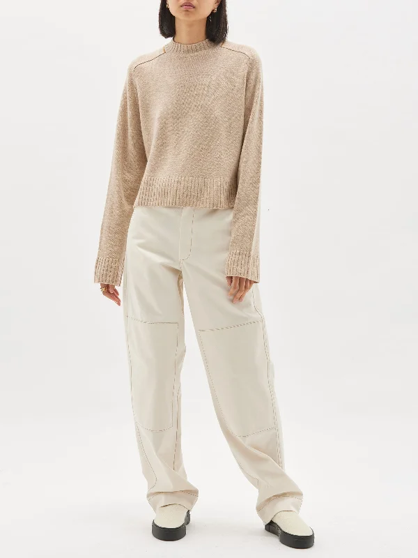 wool cashmere chunky crew knit