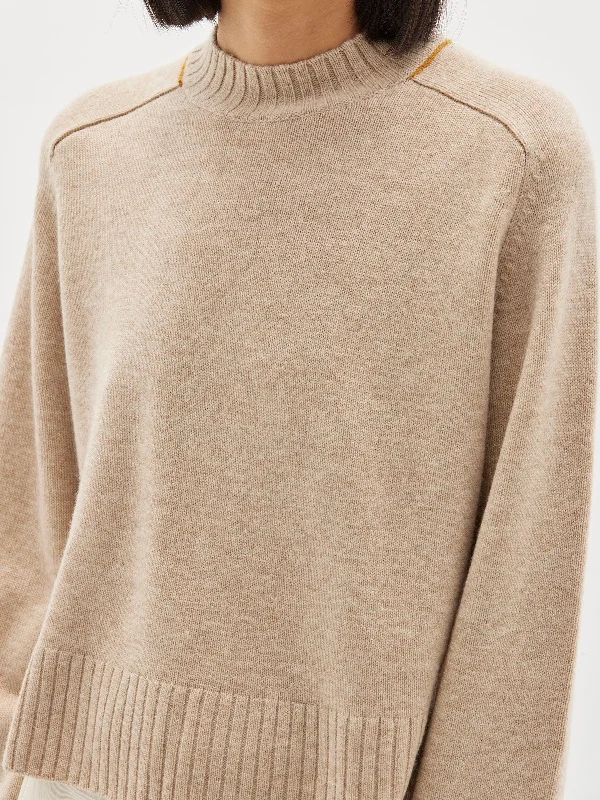 wool cashmere chunky crew knit