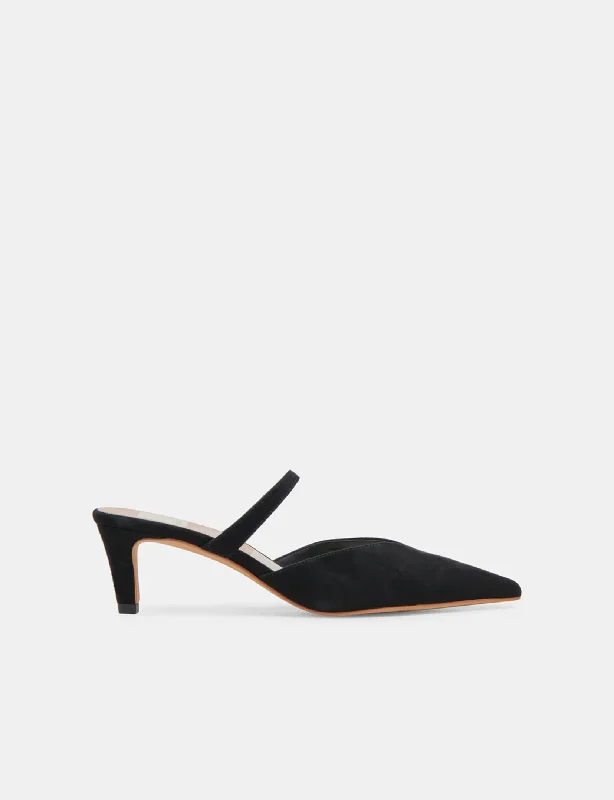 Kanika Mid Heels, Onyx Suede