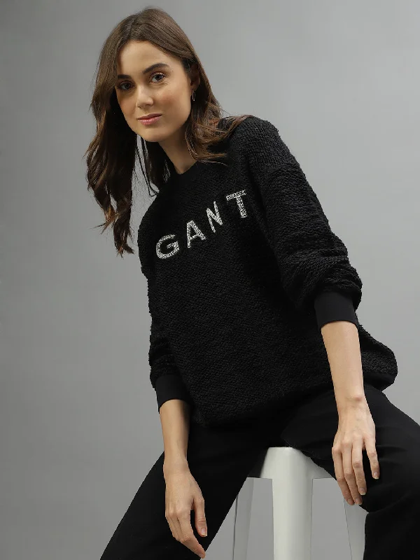 Gant Women Solid Round Neck Full Sleeves Sweatshirt