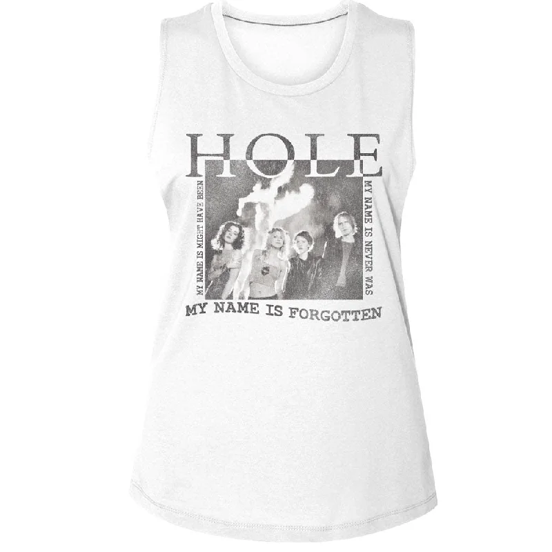 Hole Celebrity Skin White Muscle T-Shirt