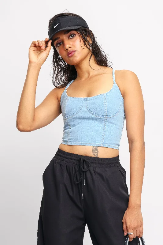 Light Blue Strap Top